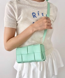 編み込みフェイクレザーバッグ／ミニショルダー
