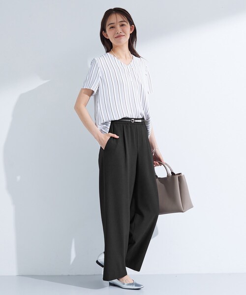 INDIVI(インディヴィ)の「【UVケア/SETUP可能】エアリージョーゼット ワイドパンツ(その他パンツ・レディース・ブラウン系/ブラック/ダークグレー・19/36/38/40/05/13/15 )」の12枚目の写真