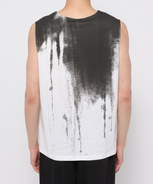 HARE（ハレ）の「ガラパターンノースリーブ(HARE)（タンクトップ・メンズ・ブラック/オフホワイト・MEDIUM/SMALL）」の6枚目の写真