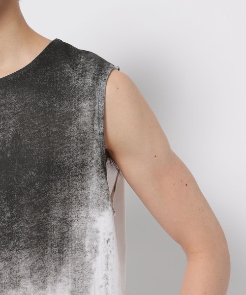 HARE（ハレ）の「ガラパターンノースリーブ(HARE)（タンクトップ・メンズ・ブラック/オフホワイト・MEDIUM/SMALL）」の9枚目の写真