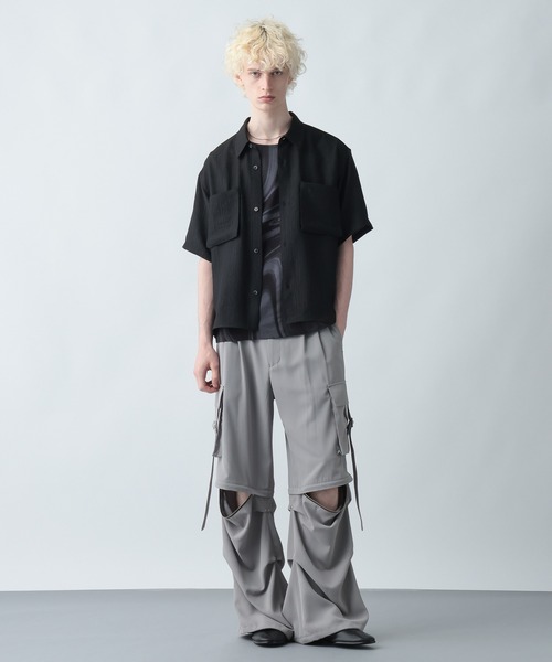 HARE（ハレ）の「ガラパターンノースリーブ(HARE)（タンクトップ・メンズ・ブラック/オフホワイト・MEDIUM/SMALL）」の15枚目の写真