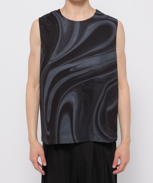 HARE（ハレ）の「ガラパターンノースリーブ(HARE)（タンクトップ・メンズ・ブラック/オフホワイト・MEDIUM/SMALL）」の19枚目の写真