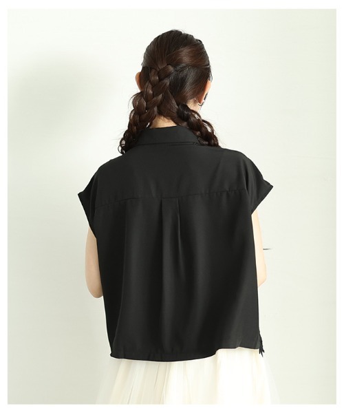 Sawa a la mode（サワアラモード）の「花柄レース切替フレンチスリーブブラウス（シャツ/ブラウス・レディース・ホワイト/ブラック・FREE）」の6枚目の写真