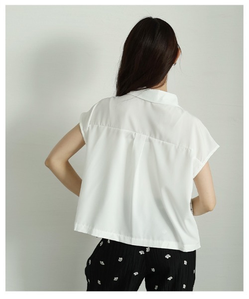 Sawa a la mode（サワアラモード）の「花柄レース切替フレンチスリーブブラウス（シャツ/ブラウス・レディース・ホワイト/ブラック・FREE）」の17枚目の写真