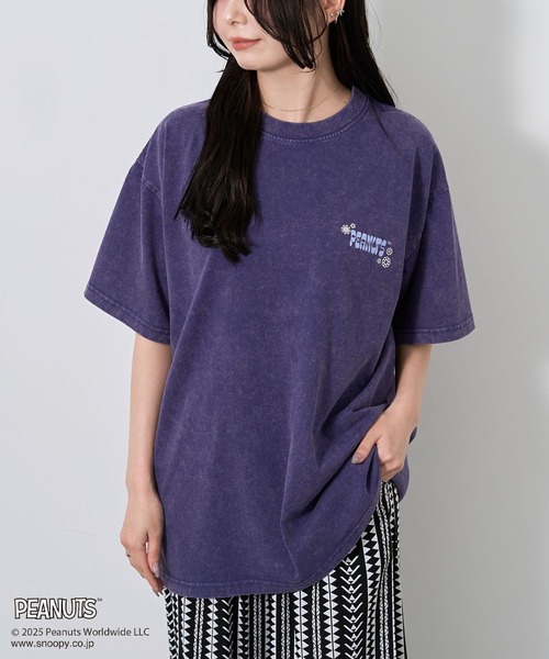 PEANUTS(ピーナッツ)の「PEANUTS/ピーナッツ ルーシーTEE(Tシャツ/カットソー・レディース・パープル/チャコールグレー・M/L)」の13枚目の写真
