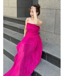 ピンク キャミワンピース ロング丈　トゥデイフル キャミワンピ ロングワンピース レディース インナー タンク