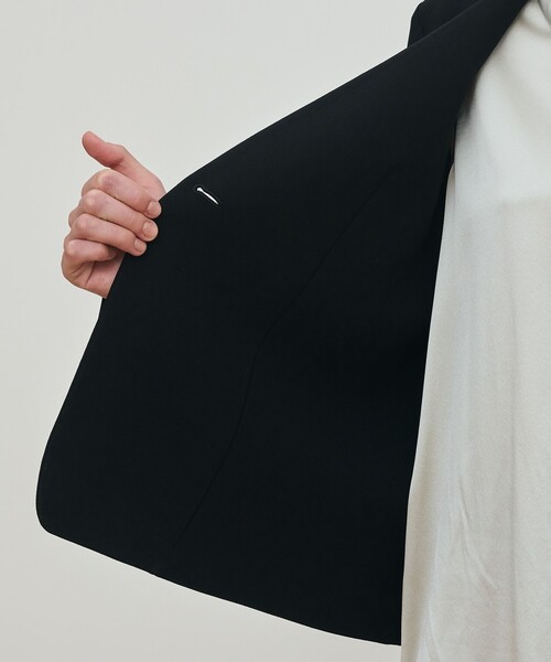 ライトダブルクロス ノーカラージャケット（ノーカラージャケット