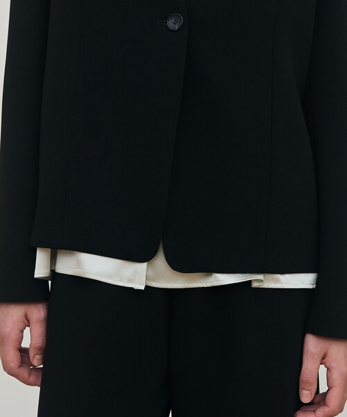 ライトダブルクロス ノーカラージャケット（ノーカラージャケット