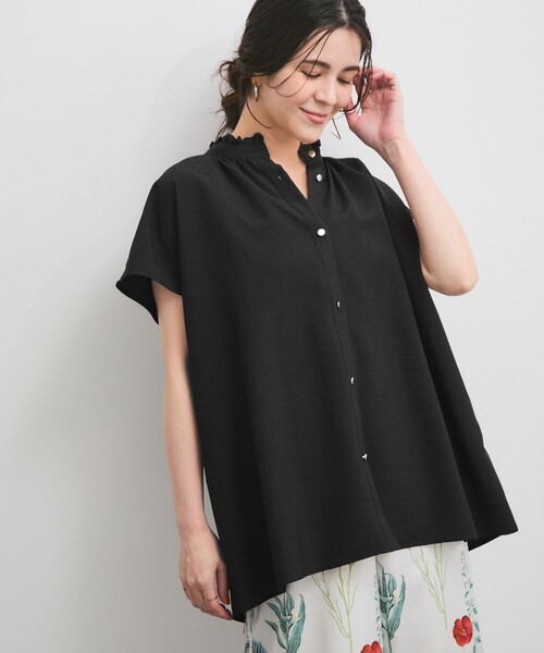 セットアップ対応】タンブラーブッチャースタンドフリルブラウス