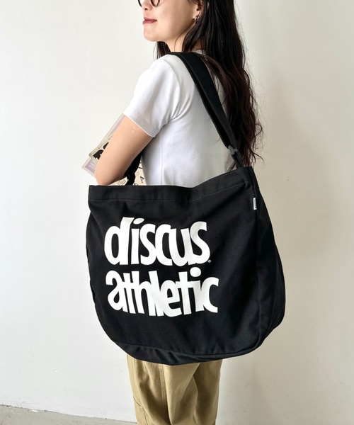 DISCUS(ディスカス)の「DISCUS/ディスカス キャンバスライク BIGショルダー/ロゴプリント/容量 約25リットル(ショルダーバッグ・レディース・ブラック/オフホワイト・FREE)」の11枚目の写真