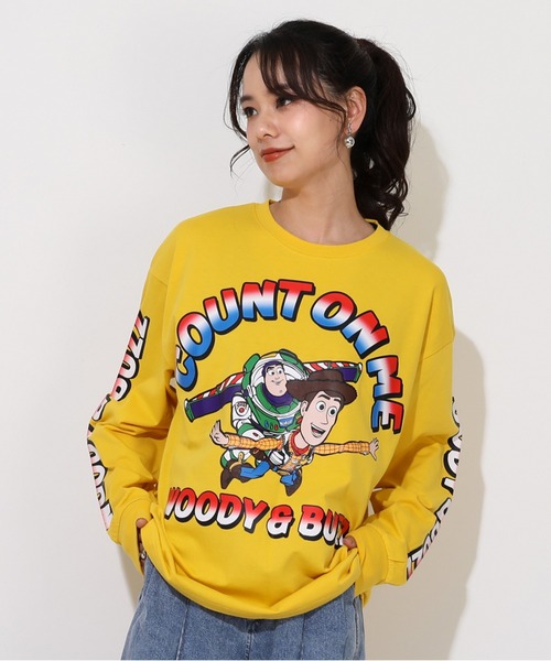 Disney(ディズニー)の「親子お揃い ディズニー トイ・ストーリー リブ ロンT 0725A(Tシャツ/カットソー・レディース・ホワイト/マスタード・S/M/L/XL)」の2枚目の写真