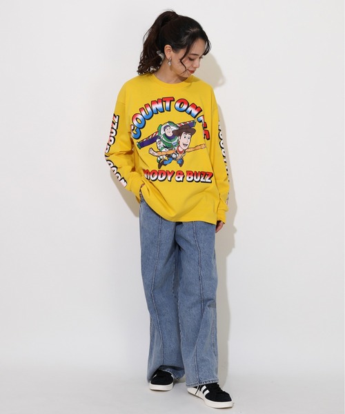 Disney(ディズニー)の「親子お揃い ディズニー トイ・ストーリー リブ ロンT 0725A(Tシャツ/カットソー・レディース・ホワイト/マスタード・S/M/L/XL)」の6枚目の写真