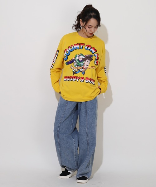 Disney(ディズニー)の「親子お揃い ディズニー トイ・ストーリー リブ ロンT 0725A(Tシャツ/カットソー・レディース・ホワイト/マスタード・S/M/L/XL)」の7枚目の写真