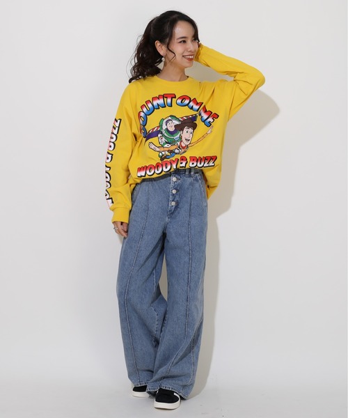 Disney(ディズニー)の「親子お揃い ディズニー トイ・ストーリー リブ ロンT 0725A(Tシャツ/カットソー・レディース・ホワイト/マスタード・S/M/L/XL)」の11枚目の写真