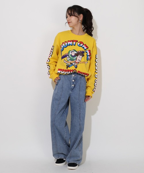 Disney(ディズニー)の「親子お揃い ディズニー トイ・ストーリー リブ ロンT 0725A(Tシャツ/カットソー・レディース・ホワイト/マスタード・S/M/L/XL)」の12枚目の写真