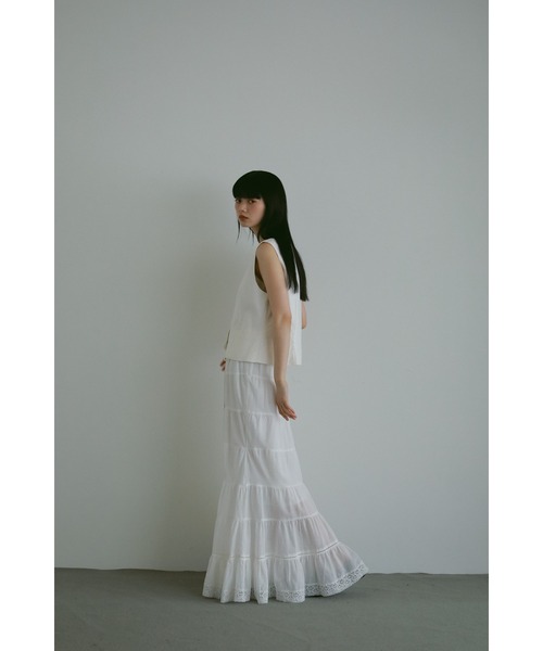 CASA FLINE（カーサフライン）の「【OC】オーガニックコットンレーススカート（スカート・レディース・ホワイト/ネイビー/サックスブルー・FREE）」の5枚目の写真