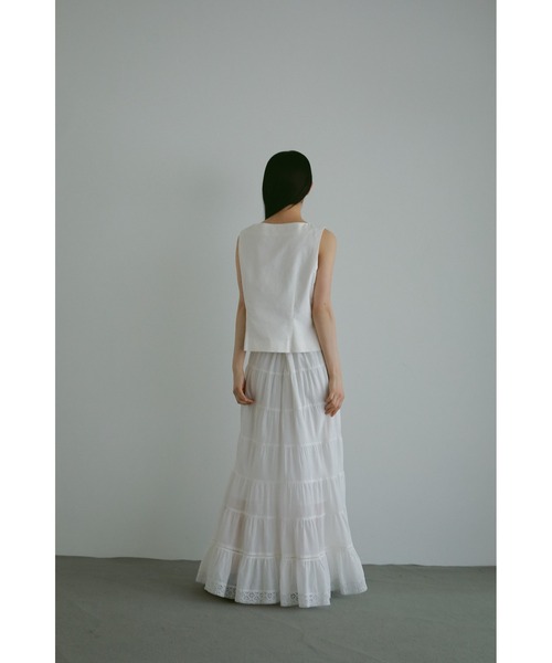 CASA FLINE（カーサフライン）の「【OC】オーガニックコットンレーススカート（スカート・レディース・ホワイト/ネイビー/サックスブルー・FREE）」の6枚目の写真