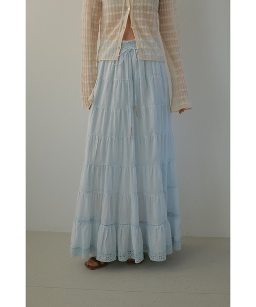 CASA FLINE（カーサフライン）の「【OC】オーガニックコットンレーススカート（スカート・レディース・ホワイト/ネイビー/サックスブルー・FREE）」の15枚目の写真