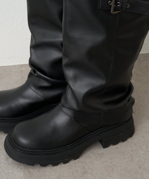 w closet（ダブルクローゼット）の「【25AW】ベルト付カバーロングブーツ（ブーツ・レディース・ブラウン/ブラック・SMALL/LARGE/MEDIUM）」の9枚目の写真