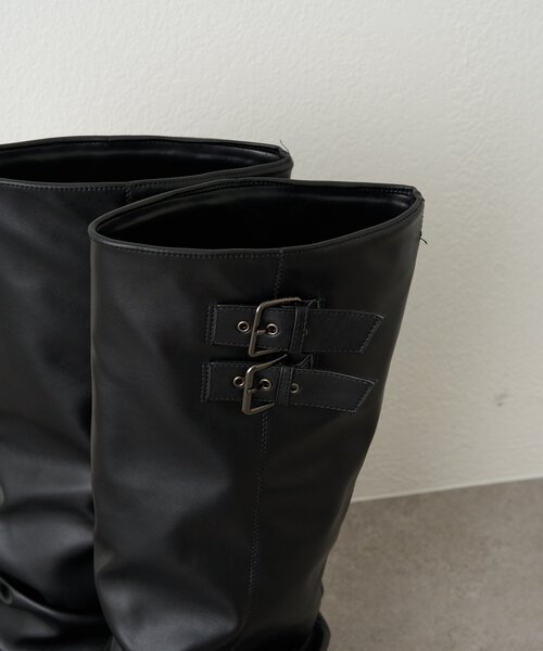 w closet（ダブルクローゼット）の「【25AW】ベルト付カバーロングブーツ（ブーツ・レディース・ブラウン/ブラック・SMALL/LARGE/MEDIUM）」の10枚目の写真