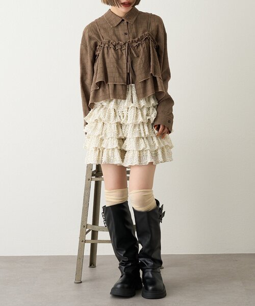 w closet（ダブルクローゼット）の「【25AW】ベルト付カバーロングブーツ（ブーツ・レディース・ブラウン/ブラック・SMALL/LARGE/MEDIUM）」の11枚目の写真