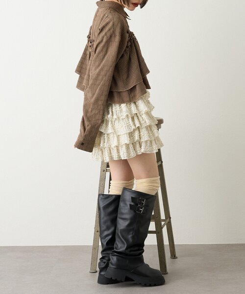 w closet（ダブルクローゼット）の「【25AW】ベルト付カバーロングブーツ（ブーツ・レディース・ブラウン/ブラック・SMALL/LARGE/MEDIUM）」の14枚目の写真