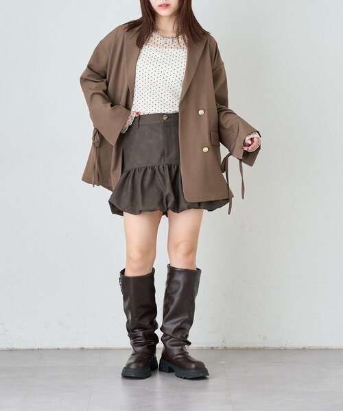 w closet（ダブルクローゼット）の「【25AW】ベルト付カバーロングブーツ（ブーツ・レディース・ブラウン/ブラック・SMALL/LARGE/MEDIUM）」の21枚目の写真