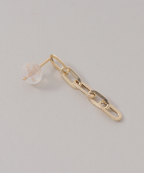 Lilas（リラ）の「プレイドクリップチェーンピアス K10（両耳