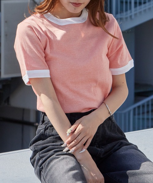 MILLER(ミラー)の「R.P.miller/ミラー パネルリブカットソー 2026新作 新色追加(Tシャツ/カットソー・レディース・チャコール/ミント/イエロー/ブルー系/ブラック系/ホワイト系/オレンジ・FREE)」の1枚目の写真