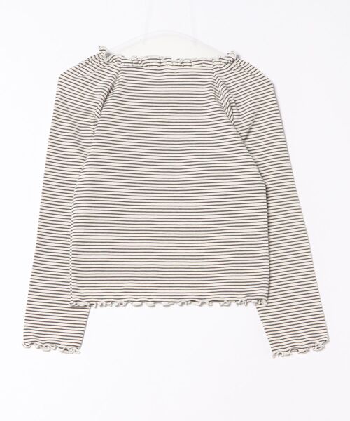 flower（フラワー）の「フリルボーダートップ（Tシャツ/カットソー・レディース・ブラック/アイボリー・FREE）」の22枚目の写真