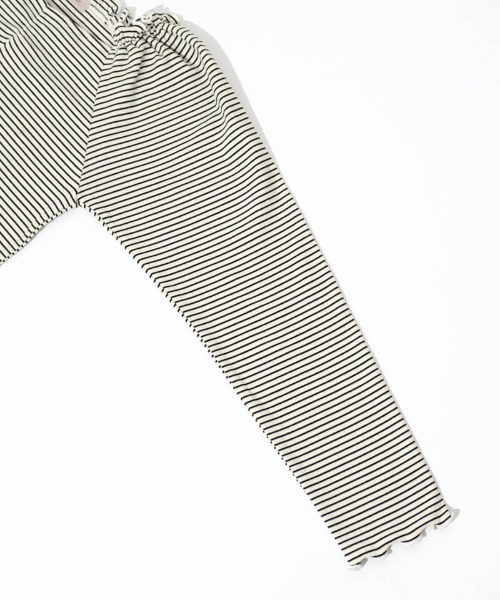 flower（フラワー）の「フリルボーダートップ（Tシャツ/カットソー・レディース・ブラック/アイボリー・FREE）」の10枚目の写真