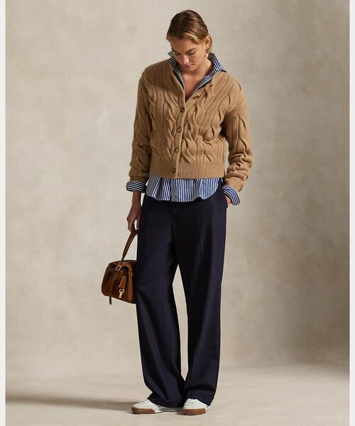 セール】ケーブルニット ウールカシミヤ カーディガン（カーディガン