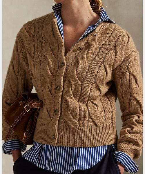 ケーブルニット ウールカシミヤ カーディガン（カーディガン/ボレロ