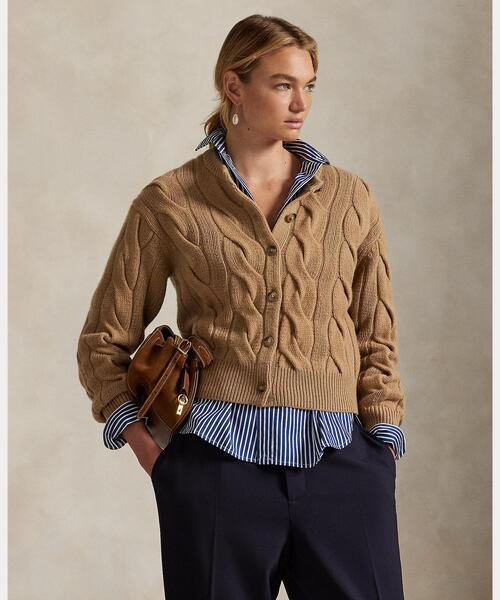 ケーブルニット ウールカシミヤ カーディガン（カーディガン/ボレロ