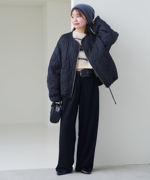 Kastane(カスタネ)の「【お気に入り1万人突破!/2WAY】ボーダーモヘアライクニット(ニット/セーター・レディース・ネイビー/サックスブルー/グリーン・FREE)」の21枚目の写真