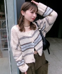 Kastane（カスタネ）の「【お気に入り1万人突破！/2WAY】ボーダーモヘアライクニット（ニット/セーター・レディース）」