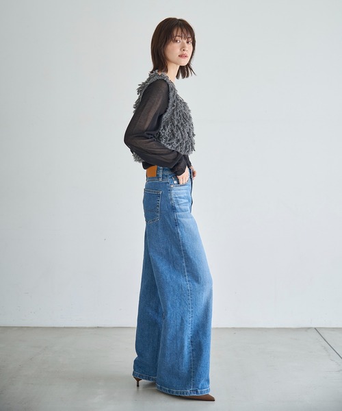 meilmada（メイルマダ）の「ループ編みニットベスト（ベスト・レディース・ライトグレー/チャコールグレー・FREE）」の7枚目の写真