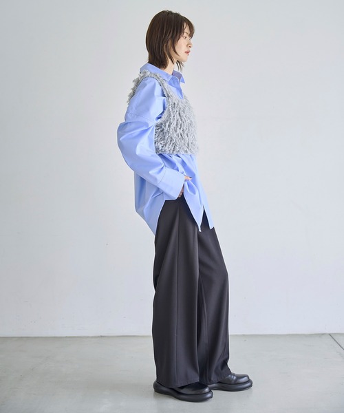 meilmada（メイルマダ）の「ループ編みニットベスト（ベスト・レディース・ライトグレー/チャコールグレー・FREE）」の15枚目の写真