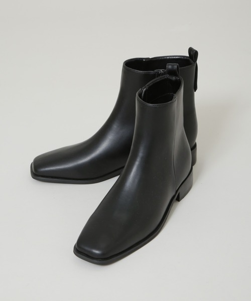 セール】スクエアトゥフラットブーツ（ブーツ）｜NANO universe（ナノ