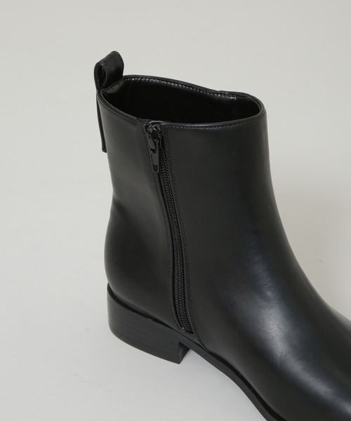 NANO universe（ナノユニバース）の「スクエアトゥフラットブーツ（ブーツ・レディース・ブラック/カーキ・36/37/38）」の10枚目の写真