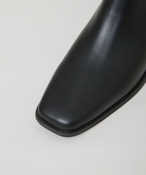NANO universe（ナノユニバース）の「スクエアトゥフラットブーツ（ブーツ・レディース・ブラック/カーキ・36/37/38）」の12枚目の写真