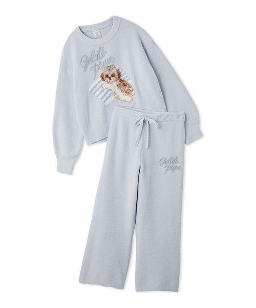 【新品未開封】ジェラートピケ ベビモコジャガードプルオーバー＆ロングパンツセット ONLINE限定】シーズージャガードプルオーバー＆ベビモコロングパンツ