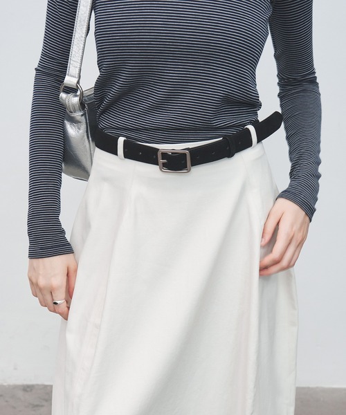 tageechita（タジチタ）の「【tageechita】マットシルバーバックル スエードレザーベルト（ベルト・レディース・ブラック/ブラウン・FREE）」の3枚目の写真