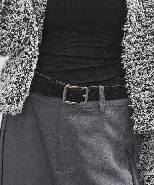 tageechita（タジチタ）の「【tageechita】マットシルバーバックル スエードレザーベルト（ベルト・レディース・ブラック/ブラウン・FREE）」の6枚目の写真