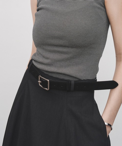 tageechita（タジチタ）の「【tageechita】マットシルバーバックル スエードレザーベルト（ベルト・レディース・ブラック/ブラウン・FREE）」の10枚目の写真