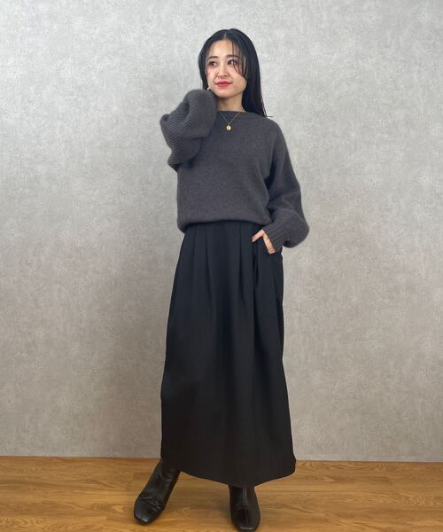 COHINA(コヒナ)の「ジャカードスリータックIラインスカート 【低身長・小柄女性】(スカート・レディース・ブラック/ブラウン・S/XS)」の5枚目の写真