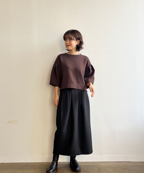 COHINA(コヒナ)の「ジャカードスリータックIラインスカート 【低身長・小柄女性】(スカート・レディース・ブラック/ブラウン・S/XS)」の8枚目の写真