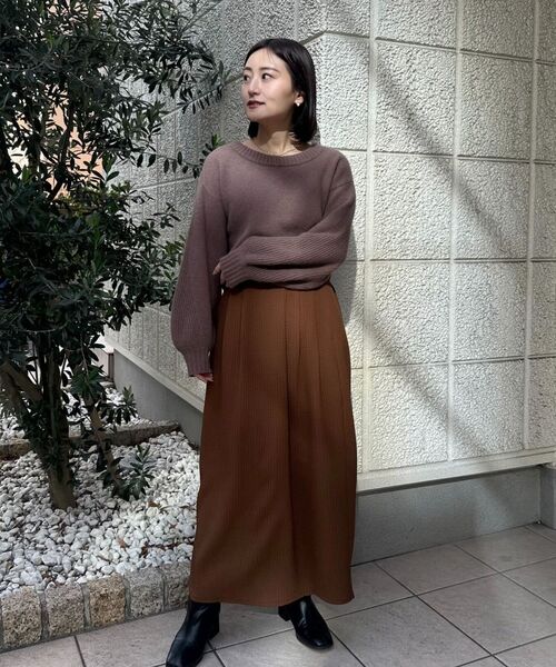 COHINA(コヒナ)の「ジャカードスリータックIラインスカート 【低身長・小柄女性】(スカート・レディース・ブラック/ブラウン・S/XS)」の9枚目の写真