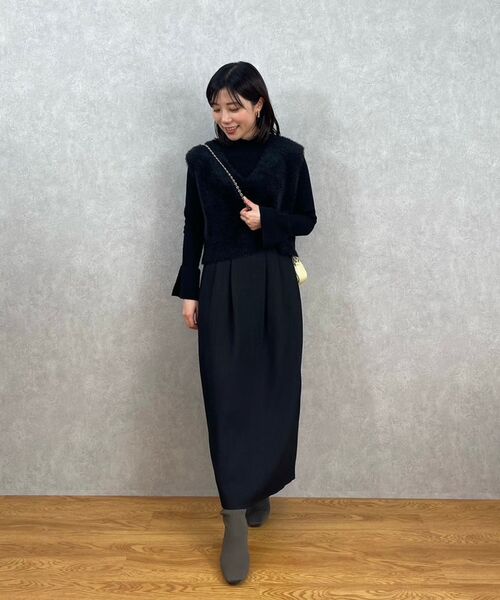 COHINA(コヒナ)の「ジャカードスリータックIラインスカート 【低身長・小柄女性】(スカート・レディース・ブラック/ブラウン・S/XS)」の10枚目の写真