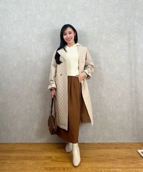 COHINA(コヒナ)の「ジャカードスリータックIラインスカート 【低身長・小柄女性】(スカート・レディース・ブラック/ブラウン・S/XS)」の12枚目の写真